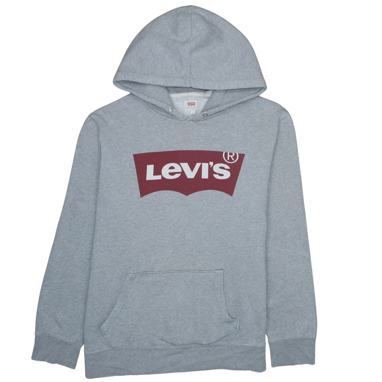 Levi's Men's Grey Logo Pullover Hoodie Size L Classic Style