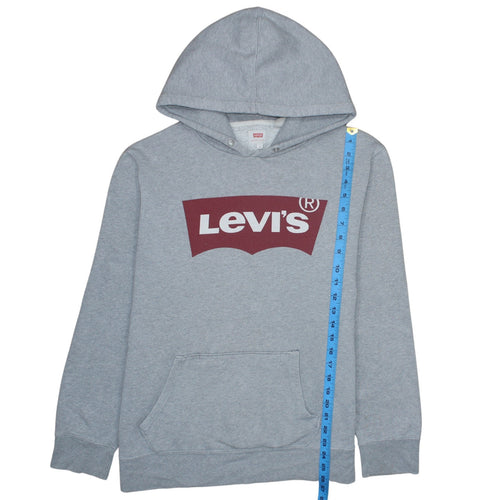 Levi's Men's Grey Logo Pullover Hoodie Size L Classic Style