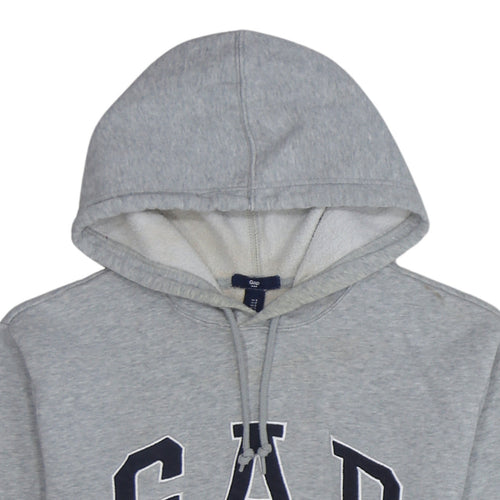 GAP Women Grey Small Pullover Hoodie Classic Logo Cotton Blend