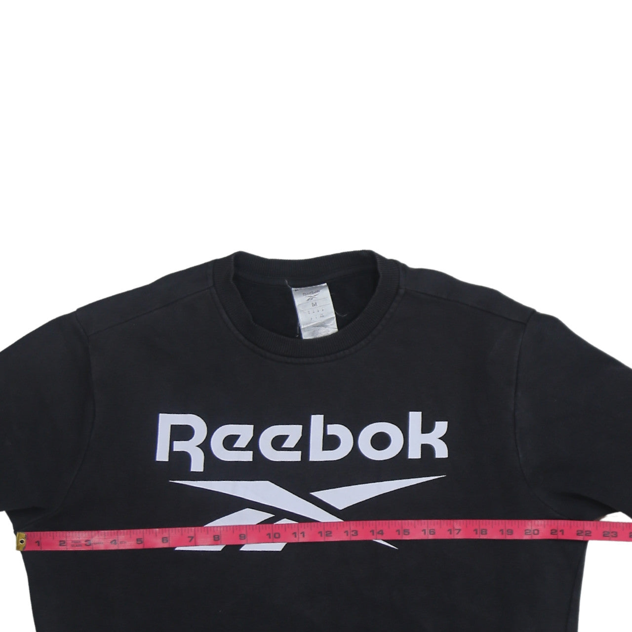 Reebok Men Black M Pullover Sweatshirt Crew Neck Logo Fleece