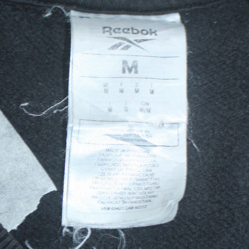 Reebok Men Black M Pullover Sweatshirt Crew Neck Logo Fleece