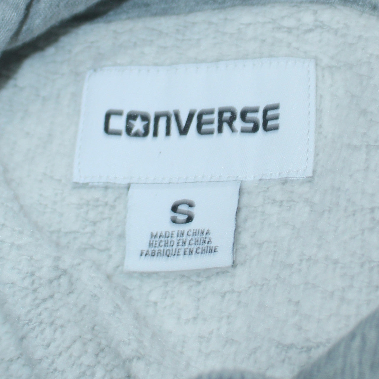 Converse Boys Grey Pullover Hoodie Size S Fleece Logo Sweatshirt