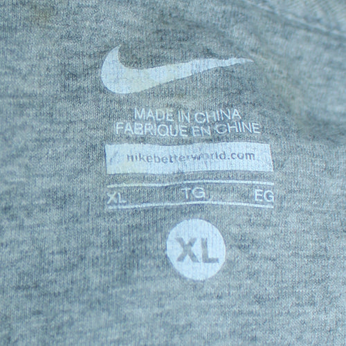 Nike Men's Grey Full Zip Hoodie XL Cotton Blend Sportswear