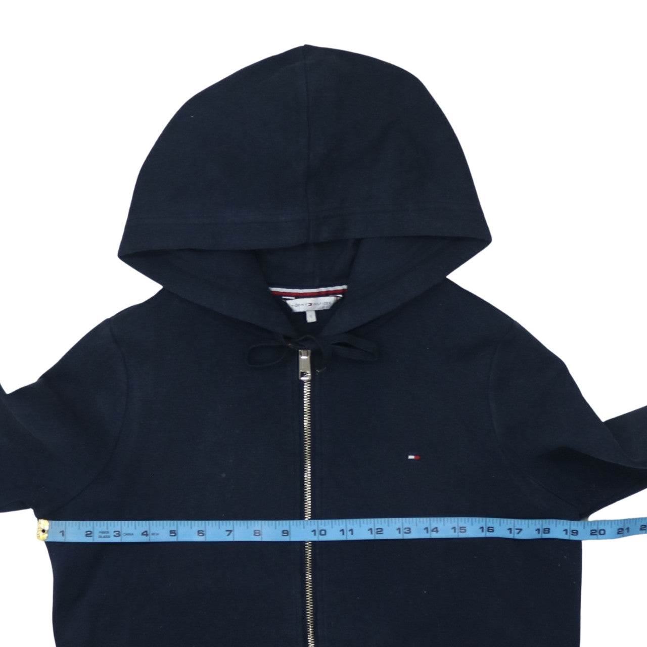 Tommy Hilfiger Womens Navy Full Zip Hoodie L Hooded Sweatshirt