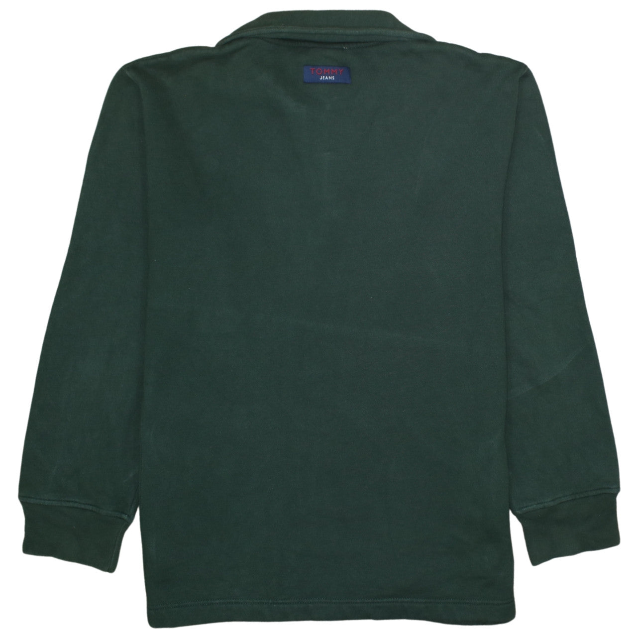Tommy Jeans Women's Green 1/4 Zip Pullover Sweatshirt Size S