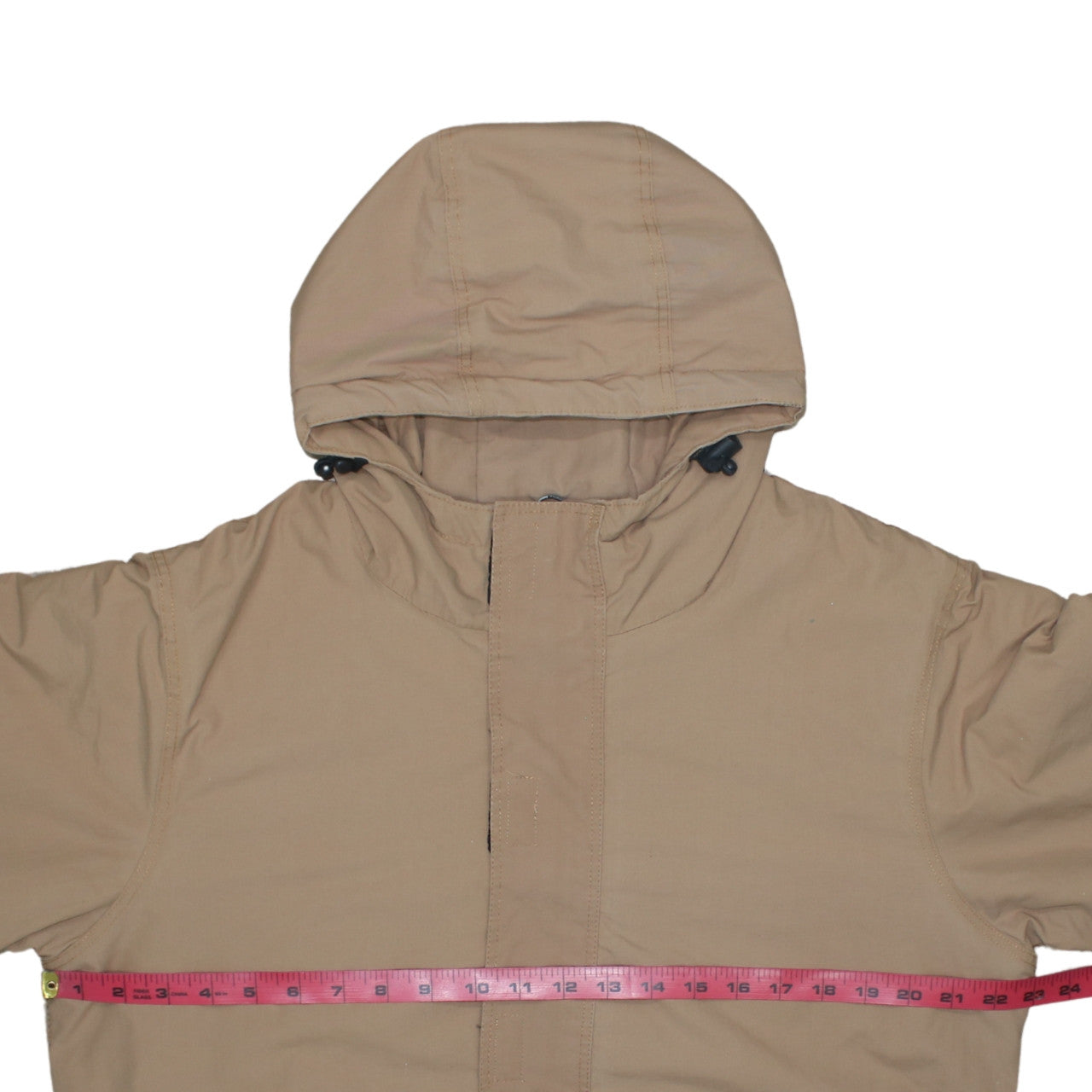 Dickies Men's Beige Hooded Bomber Jacket Medium Polyamide Lined Workwear