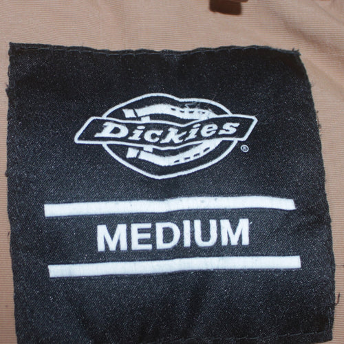 Dickies Men's Beige Hooded Bomber Jacket Medium Polyamide Lined Workwear