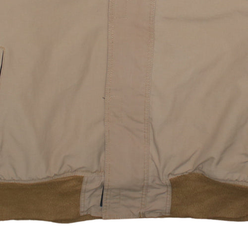 Dickies Men's Beige Hooded Bomber Jacket Medium Polyamide Lined Workwear