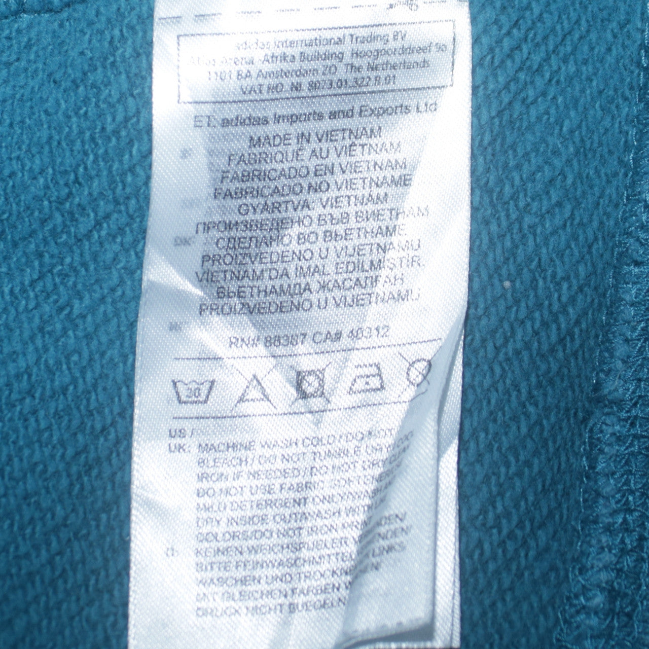 Adidas Men's Blue Crew Neck Pullover Logo Sweatshirt Size S