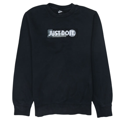 Nike Boys Black 'Just Do It' Fleece Pullover Sweatshirt Size S