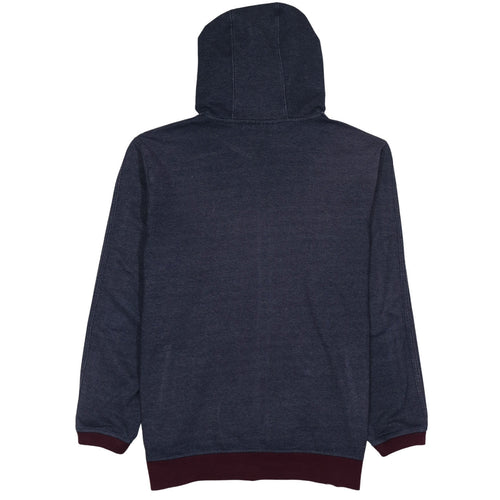 Adidas Men's Blue XL Full Zip Hoodie with Logo Detail