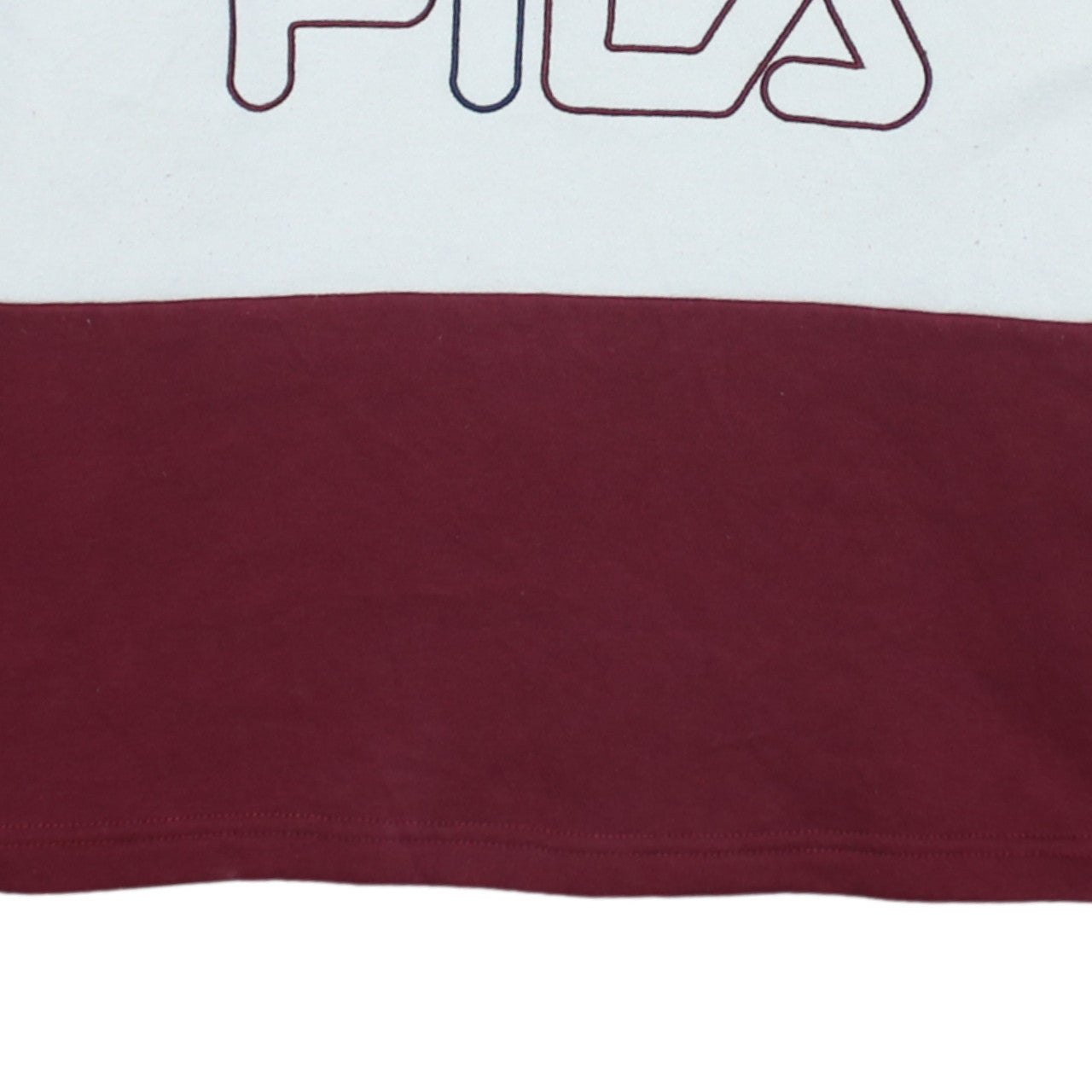 Fila Women’s Navy White Burgundy Colourblock Cropped Hoodie Size L