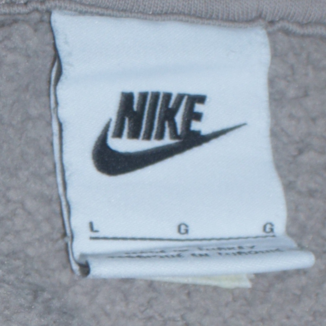 Nike Men Beige Pullover Hoodie L Fleece Logo Sportswear