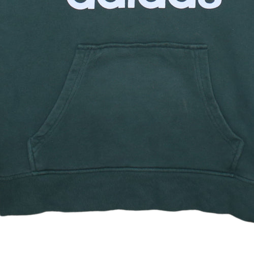 Adidas Womens Green Trefoil Logo Pullover Hoodie Size 10