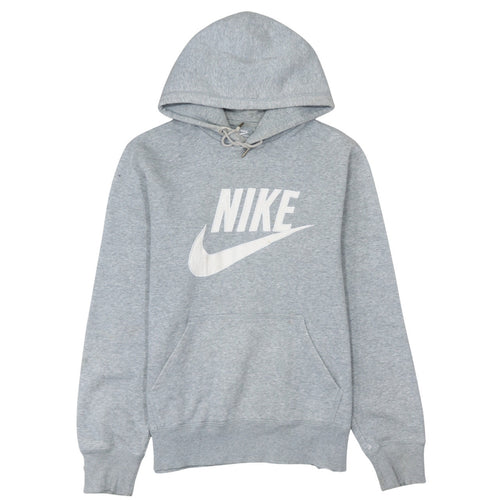 Nike Mens Grey Pullover Hoodie M Sportswear Logo Fleece