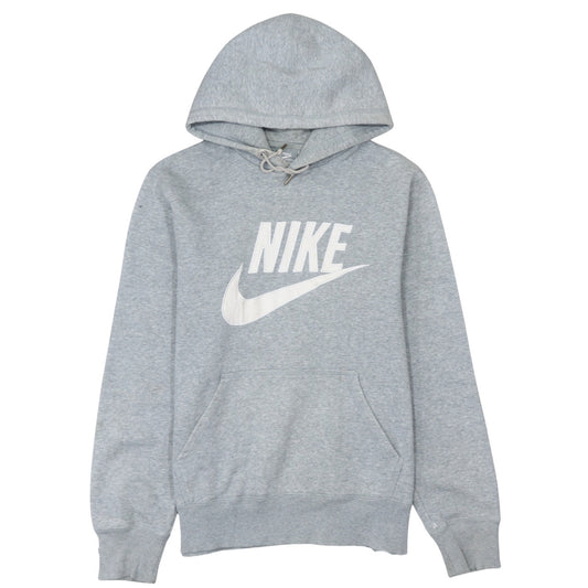 Nike Mens Grey Pullover Hoodie M Sportswear Logo Fleece