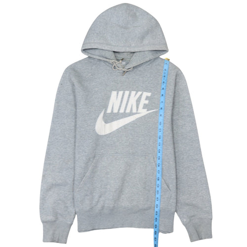Nike Mens Grey Pullover Hoodie M Sportswear Logo Fleece