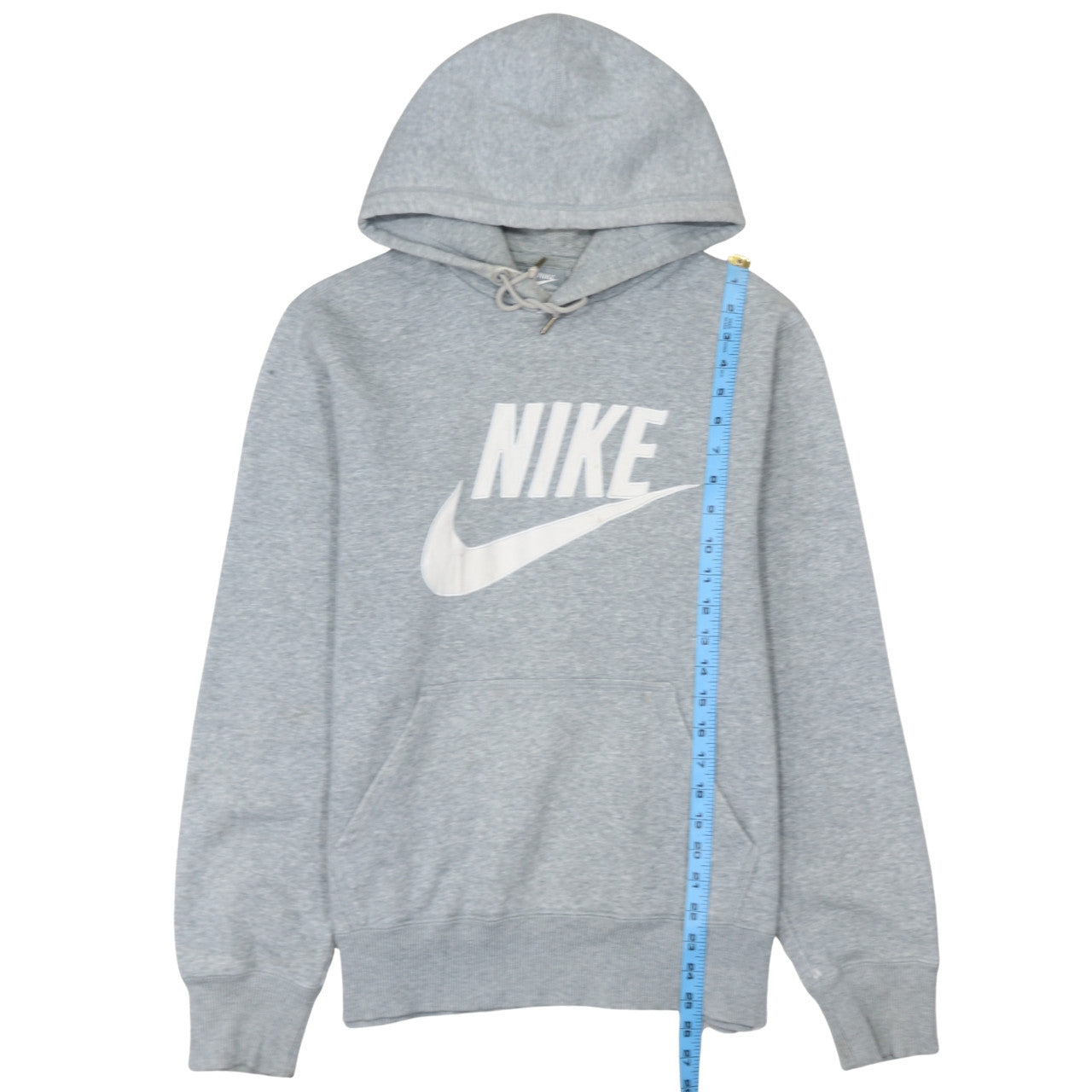Nike Mens Grey Pullover Hoodie M Sportswear Logo Fleece