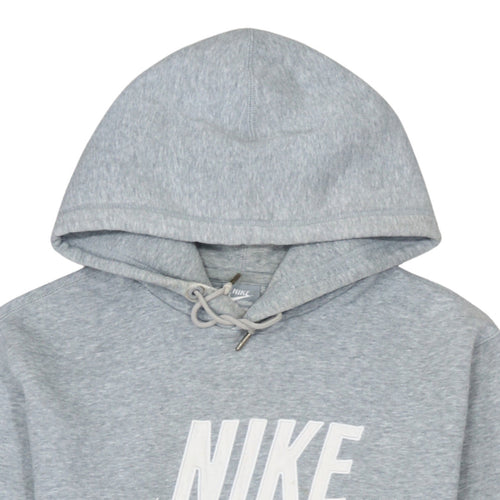 Nike Mens Grey Pullover Hoodie M Sportswear Logo Fleece