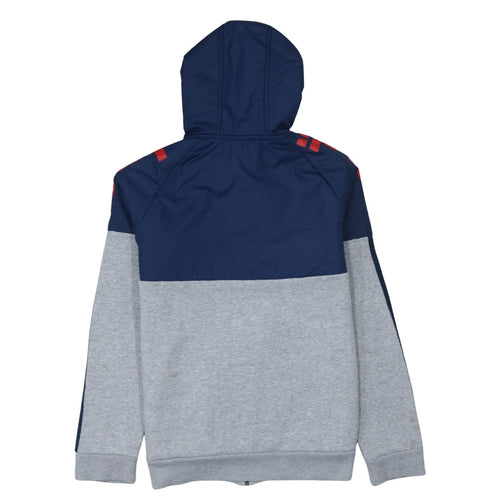 Adidas Boys Grey & Navy Full Zip Colourblock Hoodie 13-14 Years
