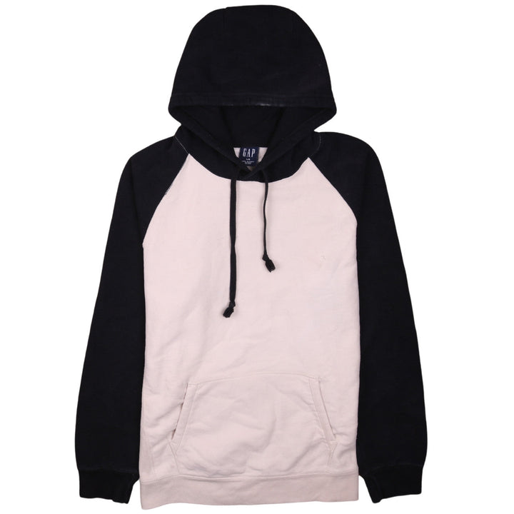 GAP Men's Black Beige Pullover Hoodie Size L Fleece Cotton Blend
