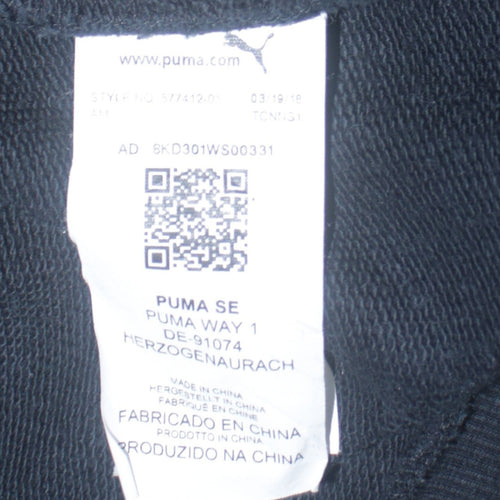Puma Boys Black Full Zip Sweatshirt Small Classic Athletic Style