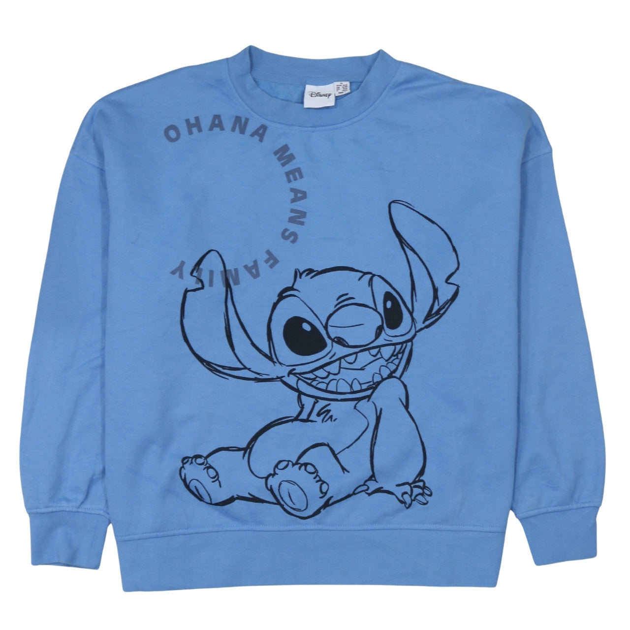 Disney Primark Women Blue Stitch Sweatshirt XL Crew Neck Pullover