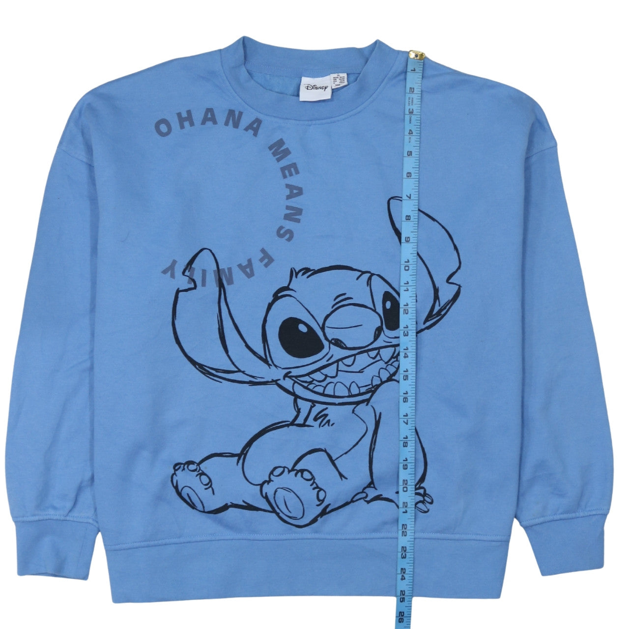Disney Primark Women Blue Stitch Sweatshirt XL Crew Neck Pullover