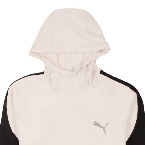 Puma Men's Beige Pullover Hoodie L Logo Sportswear