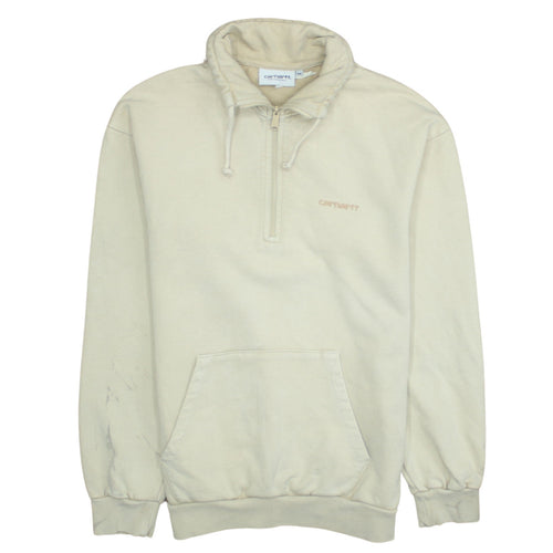 Carhartt Men’s Beige XS High Neck 1/2 Zip Cotton Sweatshirt