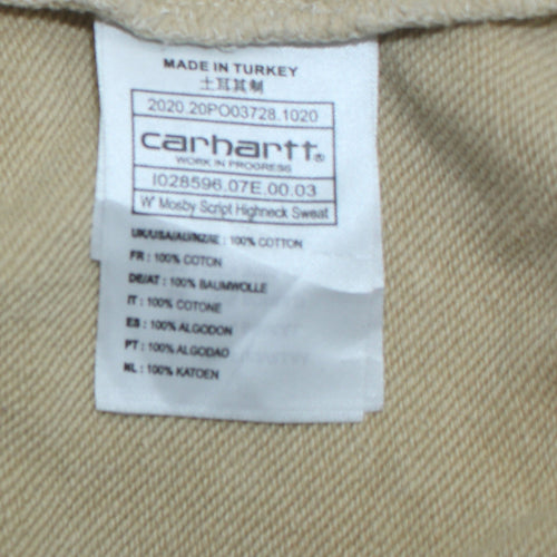 Carhartt Men’s Beige XS High Neck 1/2 Zip Cotton Sweatshirt