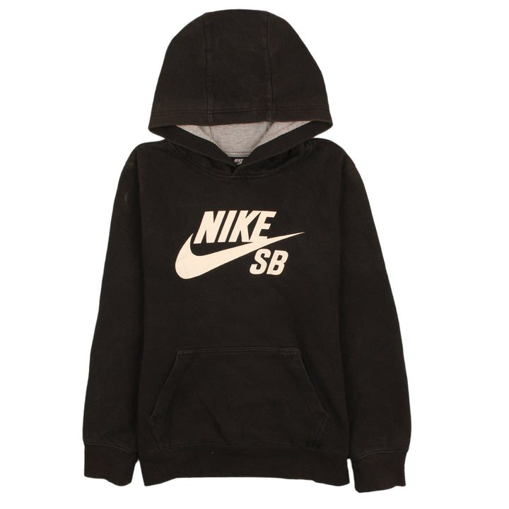 Nike Boys Black Hoodie 12-13 Years Pullover Fleece Graphic Print