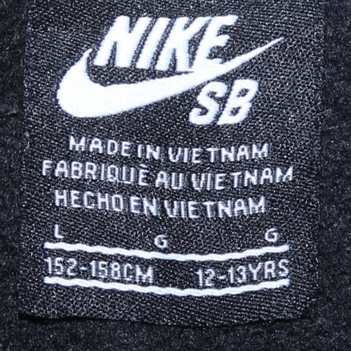 Nike Boys Black Hoodie 12-13 Years Pullover Fleece Graphic Print
