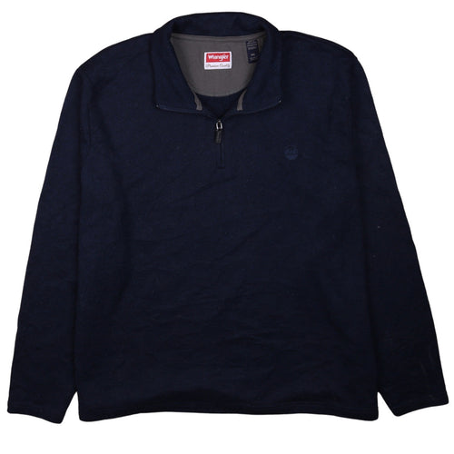 Wrangler Men's Blue 1/4 Zip Fleece Sweatshirt XXL