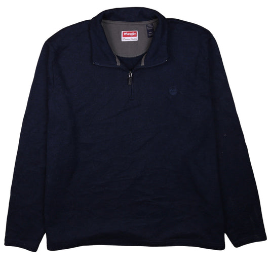 Wrangler Men's Blue 1/4 Zip Fleece Sweatshirt XXL