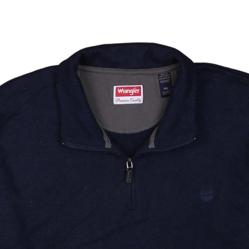 Wrangler Men's Blue 1/4 Zip Fleece Sweatshirt XXL