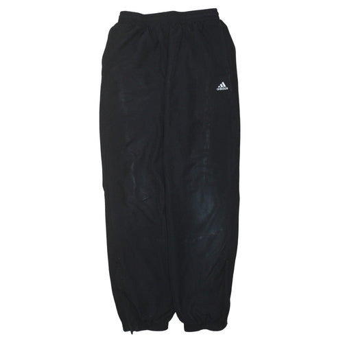 adidas Boys Black Track Pants 13-14 Years Elastic Waist Moisture Wicking