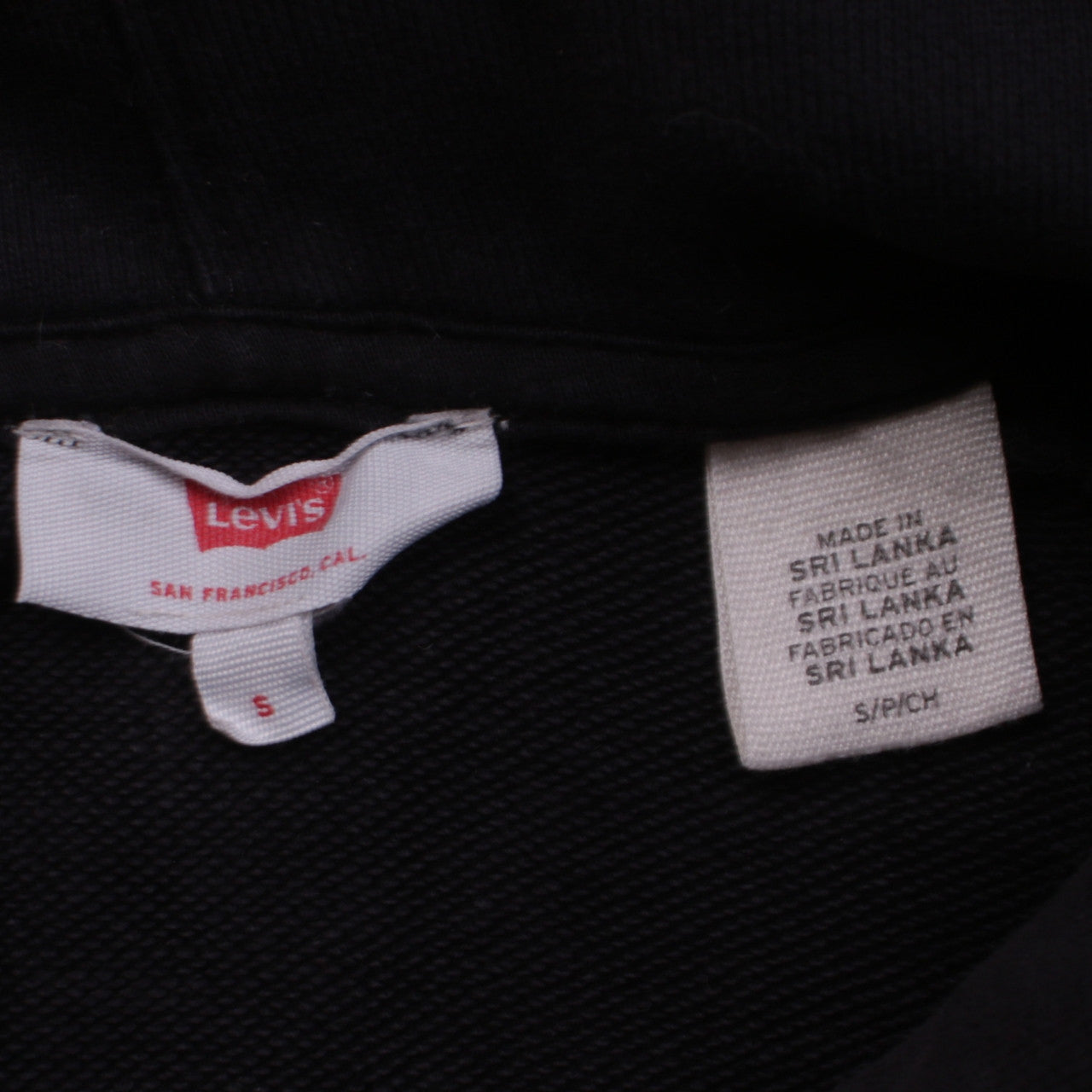 Levi's Womens Black Small Pullover Hoodie with Logo