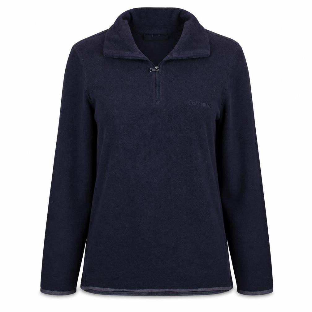 Front view of Lotto women’s navy blue xs fleece 1/4 zip pullover sweatshirt