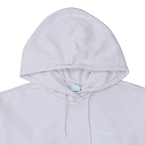 Adidas Women’s Pink Hoodie UK 12 Pullover Kangaroo Pocket Logo Sweatshirt