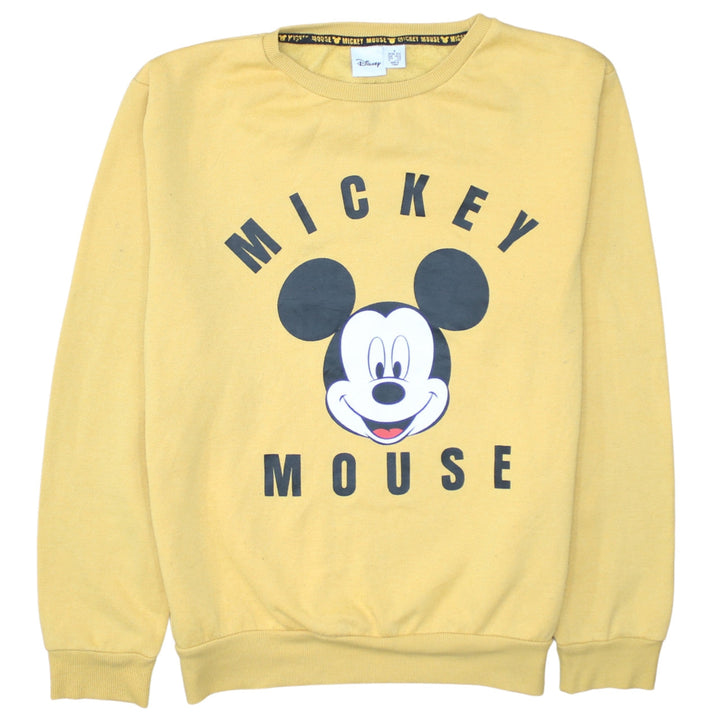 Disney Women's Yellow Mickey Mouse Pullover Sweatshirt Size S