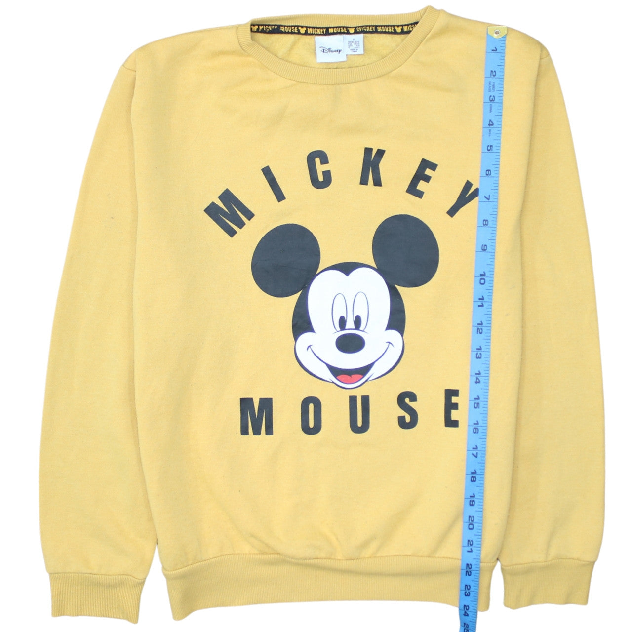 Disney Women's Yellow Mickey Mouse Pullover Sweatshirt Size S