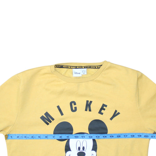 Disney Women's Yellow Mickey Mouse Pullover Sweatshirt Size S