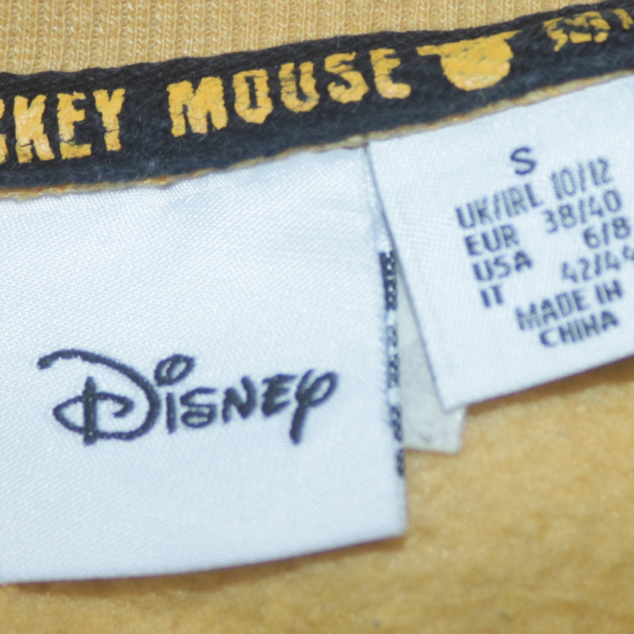 Disney Women's Yellow Mickey Mouse Pullover Sweatshirt Size S