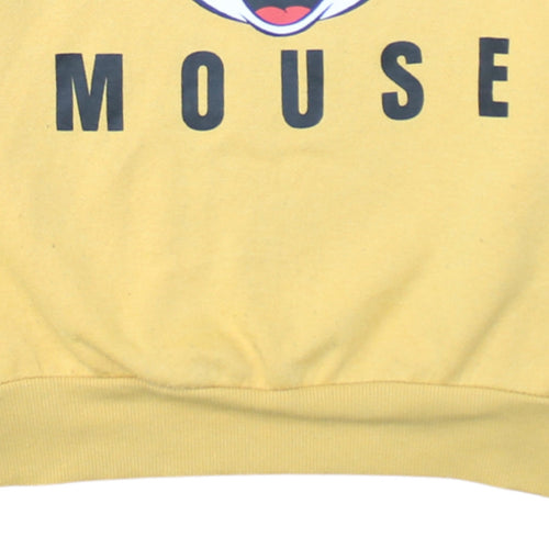 Disney Women's Yellow Mickey Mouse Pullover Sweatshirt Size S