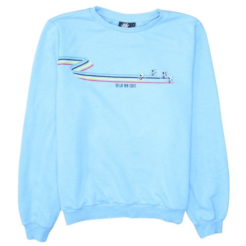 Gelijk Nen Echte Women's Blue Cotton Blend Pullover Sweatshirt Size S