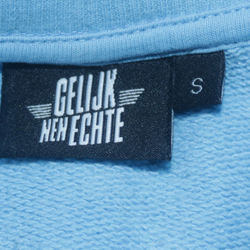 Gelijk Nen Echte Women's Blue Cotton Blend Pullover Sweatshirt Size S