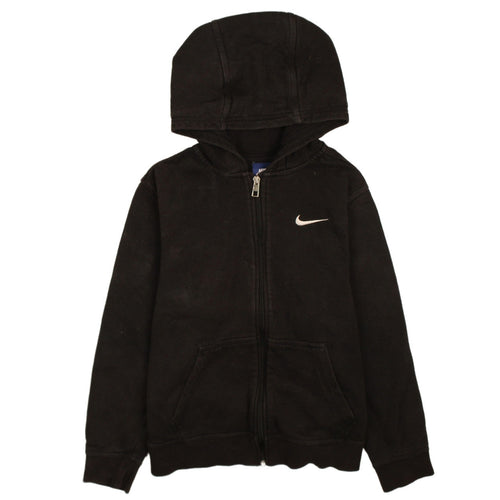 Nike Boys Black Full Zip Hoodie Sweatshirt 12-13 Years Cotton Blend