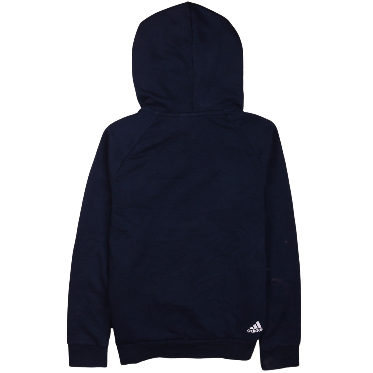 Adidas Womens Navy Blue Pullover Hoodie S Logo Print Sportswear