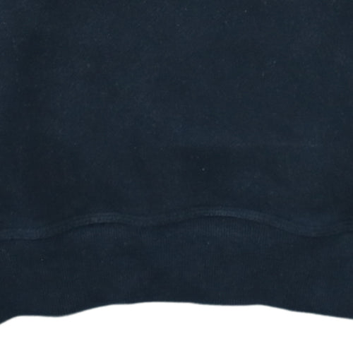 Barbour Men's Blue Henley Sweatshirt L Fleece Cotton Blend